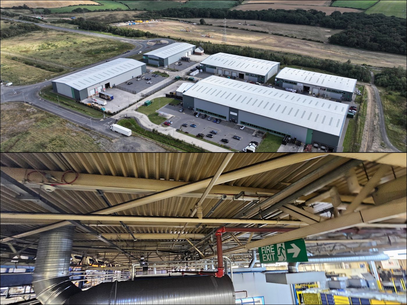 Composite of healthcare and public sector building roofs Solar Surveys assesses for solar PV structural feasibility.