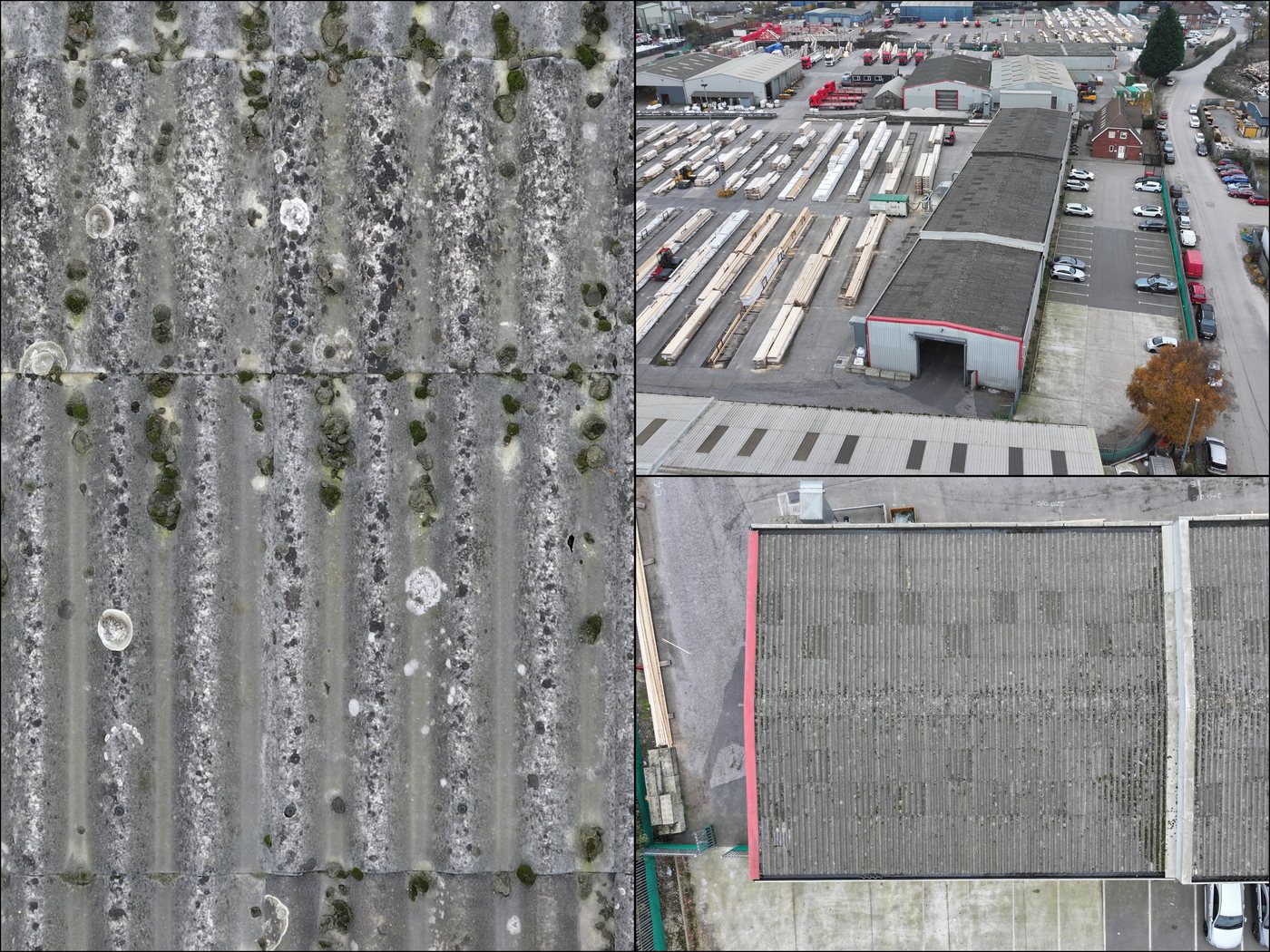 Composite of roof inspection outputs explaining when infrared roof surveys are required ahead of commercial solar PV informational guide from Solar Surveys.