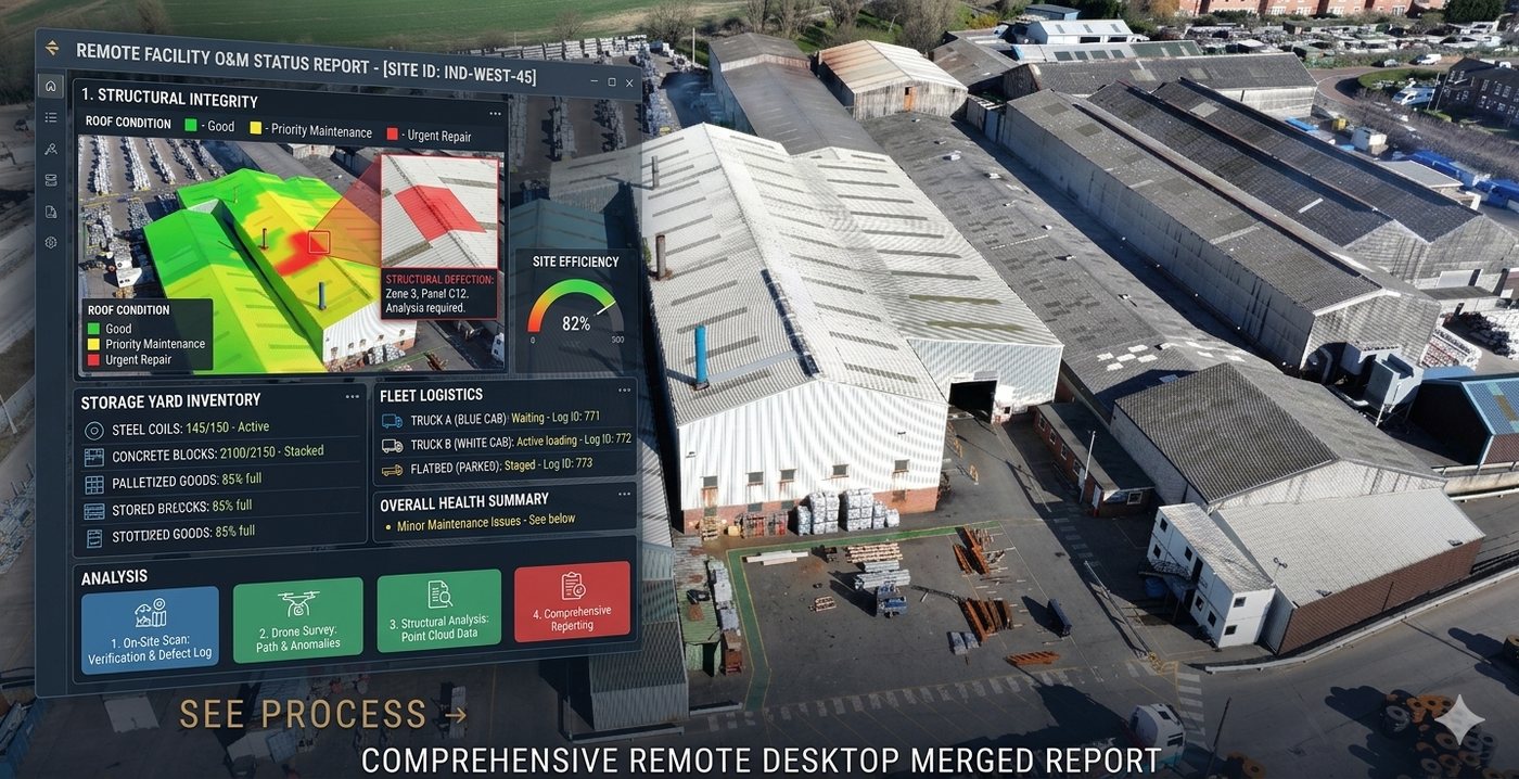 Roof analysis composite from a Solar Surveys Desktop Structural Report accepted by insurers, lenders and technical advisers.