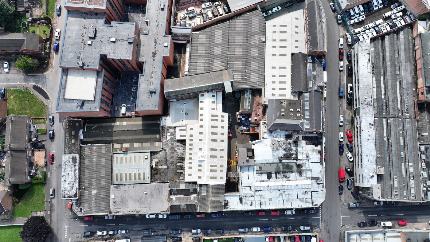 Industrial mega-site multi-building drone structural survey