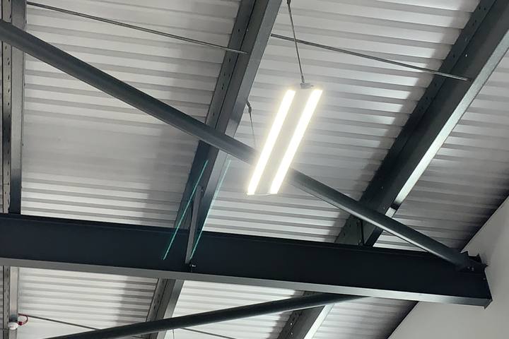 Steel portal frame rafters and purlins